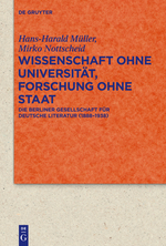 Müller / Nottscheid: Wissenschaft ohne Universität, Forschung ohne Staat. Berlin 2011. Buchcover